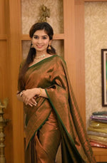 Elegant Brown Jacquard Saree