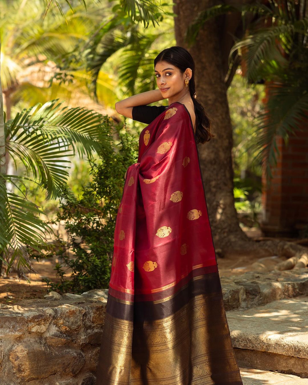 Rich Red Jacquard Saree