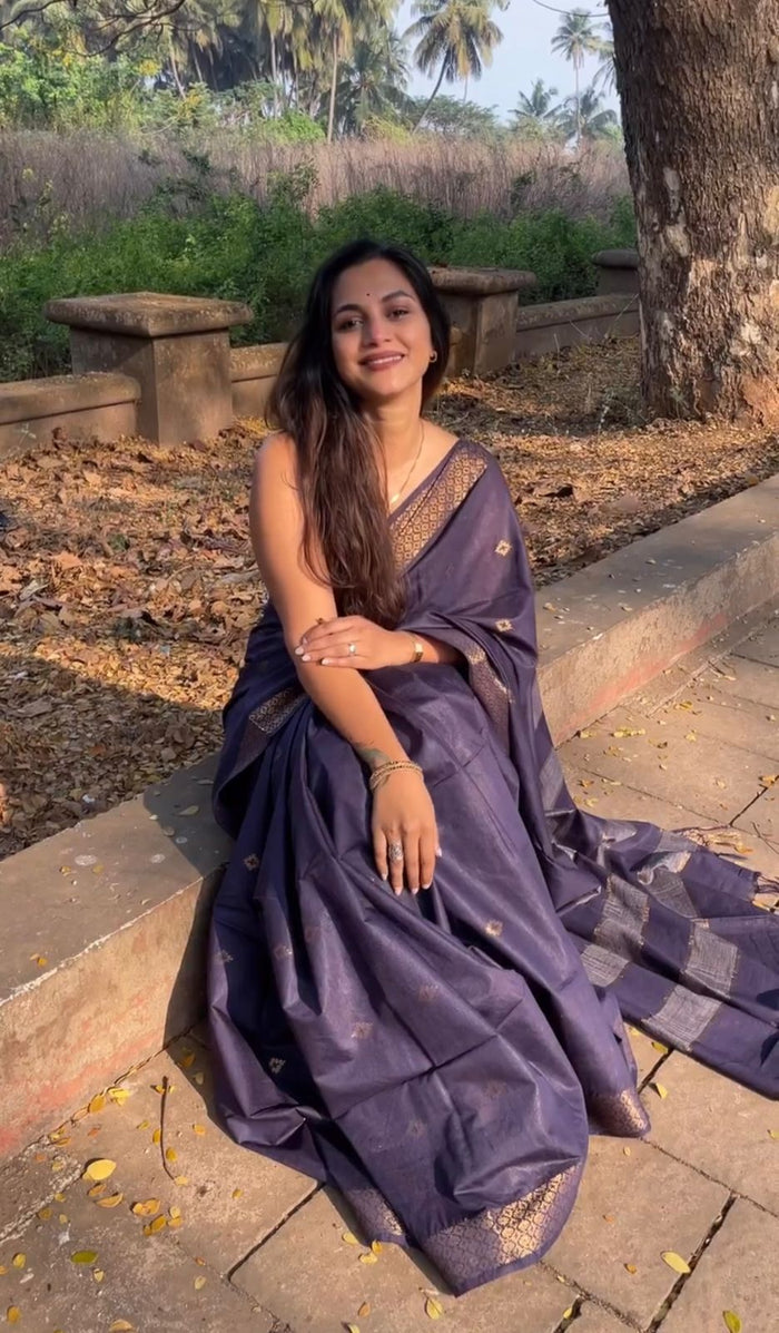 Elegant Purple Jacquard Saree for Party, Festive & Traditional Wear