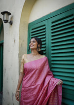 Charming Pink Jacquard Saree