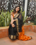 Black Jacquard Saree