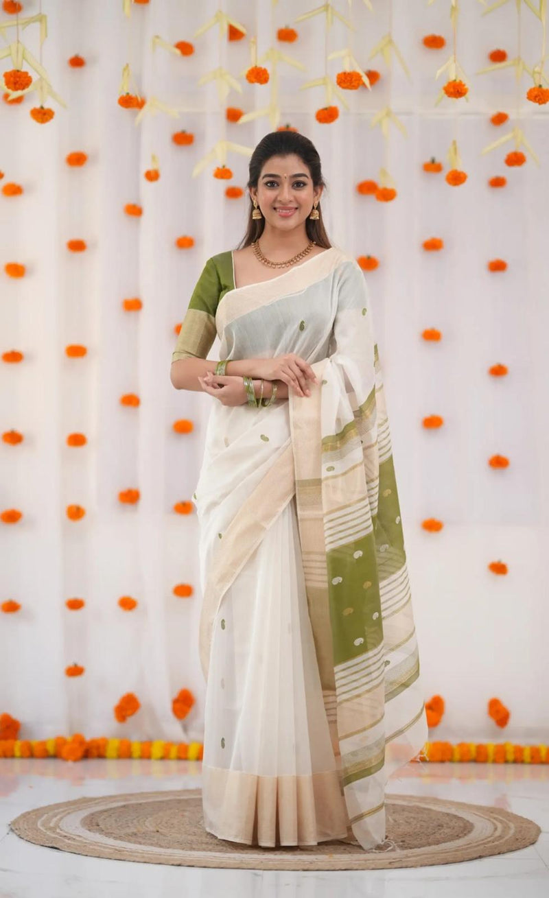 Elegant Green Jacquard Saree