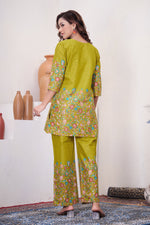 Lemon Yellow Pure Cotton Printed Co-Ord Set – Trendy Women’s Top & Bottom Set