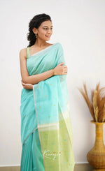 Sky Pista Jacquard Saree