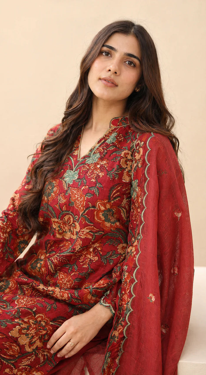 SOMIYA Women’s Pure Cotton Printed Suit Set with Dupatta