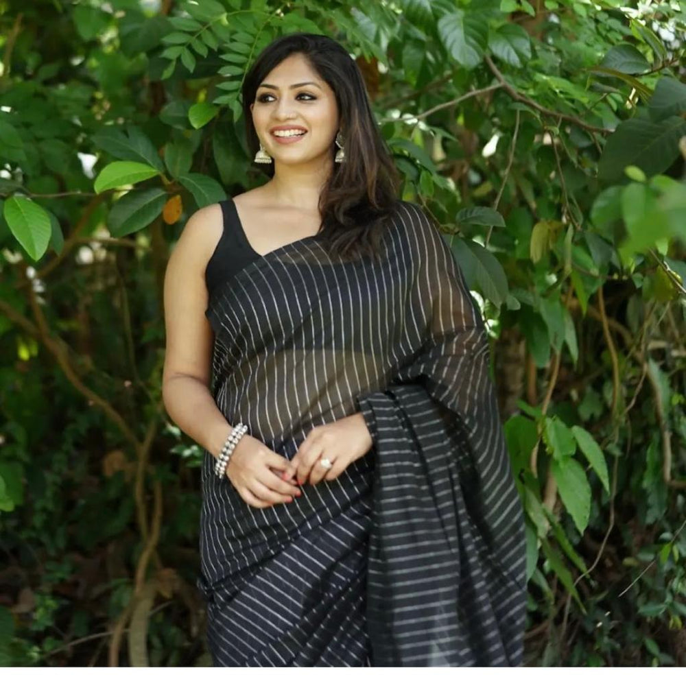 Classic Black Jacquard Saree
