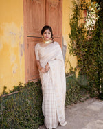 Elegant Off-White Jacquard Saree