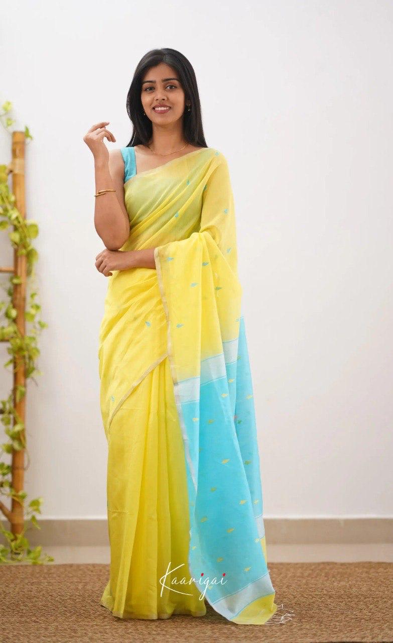 Yellow Sky Jacquard Saree