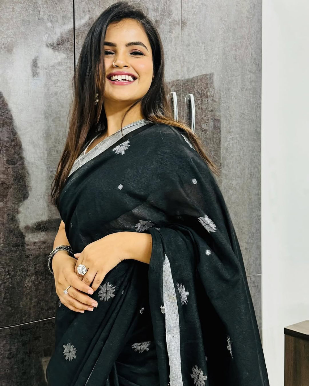 Rama Green Jacquard Saree