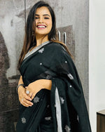 Rama Green Jacquard Saree