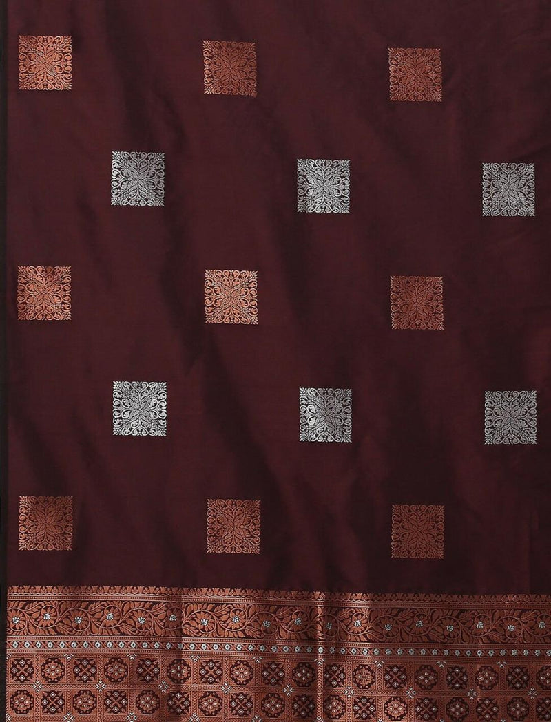 Wine Jacquard Saree