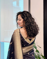 Luxury Black Jacquard Saree