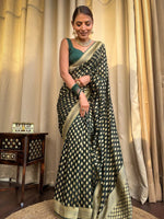 Mahendi Green Jacquard Saree