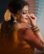 Elegant Brown Jacquard Saree