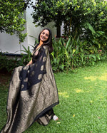 Luxury Black Jacquard Saree 