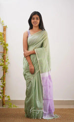 Pista Jacquard Saree