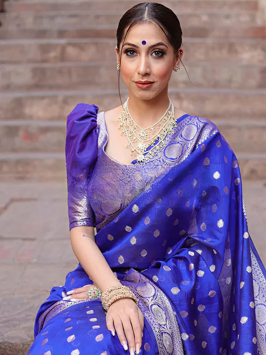 Blue Jacquard Saree