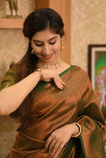 Elegant Brown Jacquard Saree
