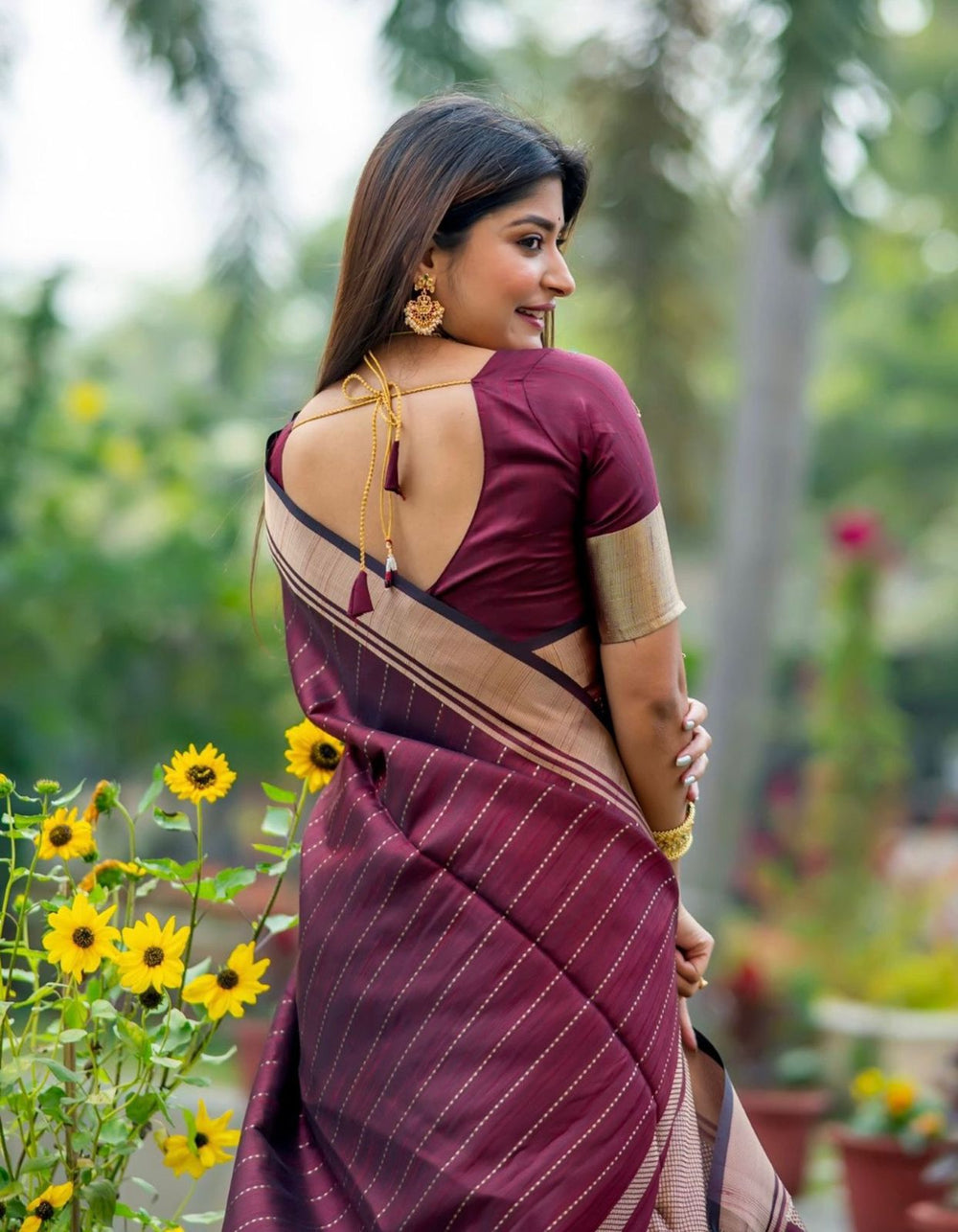 Royal Maroon Jacquard Saree