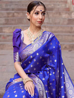 Blue Jacquard Saree