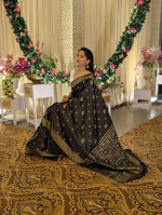 Elegant Brown Jacquard Saree