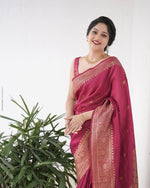 Majestic Maroon Jacquard Saree
