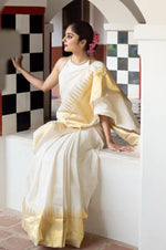 Pure White Jacquard Saree