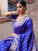 Blue Jacquard Saree