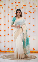 Sky Blue Jacquard Saree