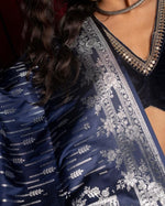 Dark Blue Jacquard Saree