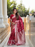 Red Jacquard Saree