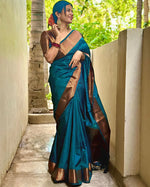 Dark Blue Jacquard Saree