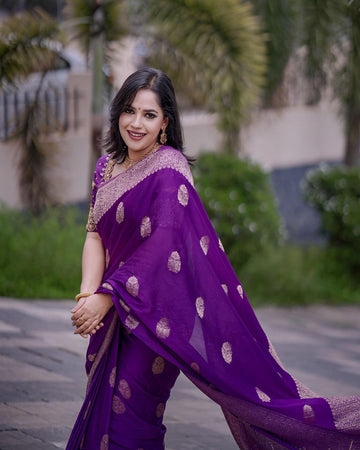 Elegant Dark Purple Jacquard Saree – Premium Festive & Traditional Wear for Women