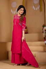 Rani Pink Mango Silk Anarkali Set