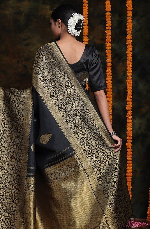 Classic Black Jacquard Saree 