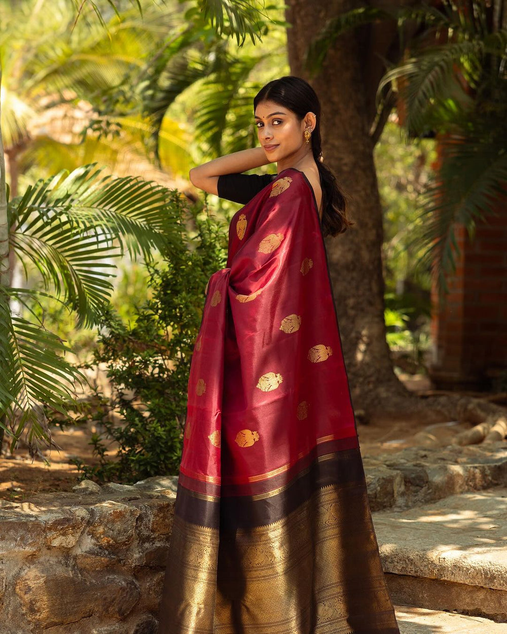Rich Red Jacquard Saree