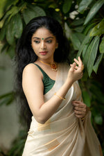 Vanilla Jacquard Saree