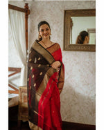 Red Jacquard Saree