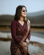 Maroon Jacquard Saree