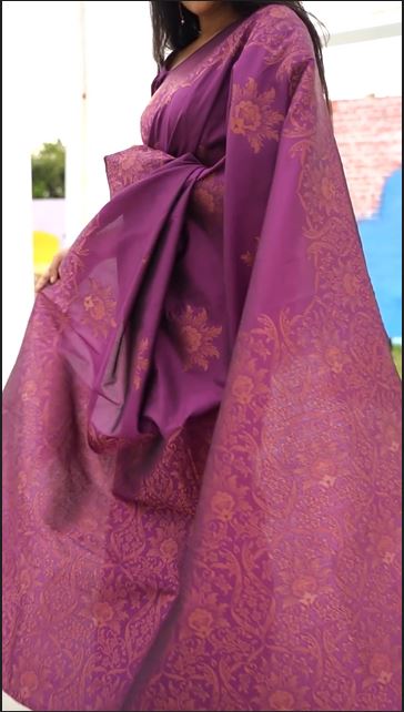 Luxury Dark Purple Jacquard Saree