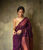 Luxury Wine Jacquard Saree
