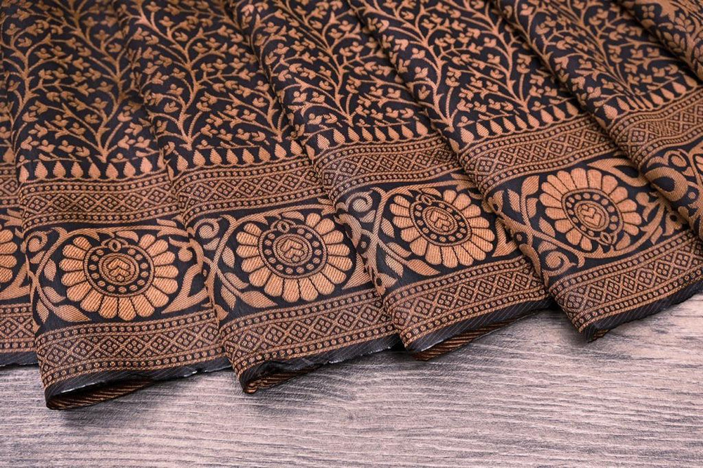 Brown Jacquard Saree – Rich Woven