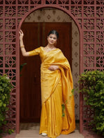 Sunshine Yellow Jacquard Saree