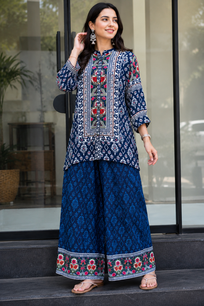 Women's Pure Natural Crape Floral Printed Co-Ord Set