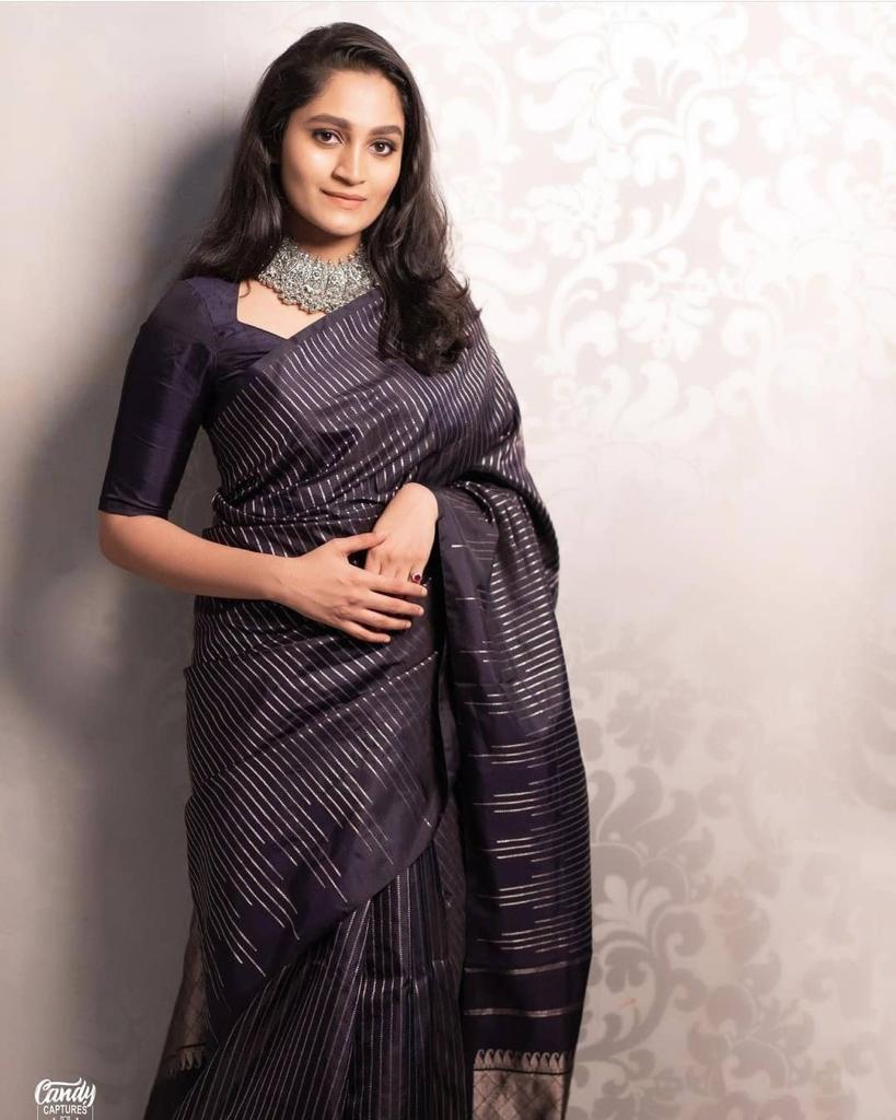 Elegant Purple Jacquard Saree