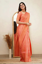 Graceful Pink Jacquard Saree