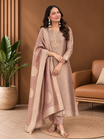 Women’s Banarasi Silk Suit Set with Dupatta – Elegant Ethnic Party Wear