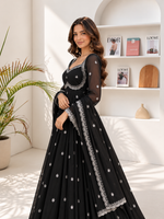 Neha Elegant Black Festival Anarkali Suit Set