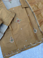 Silver Golden Banarasi Viscose Palazzo Suit Set