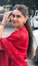Elegant Red Kurta Palazzo Suit Set